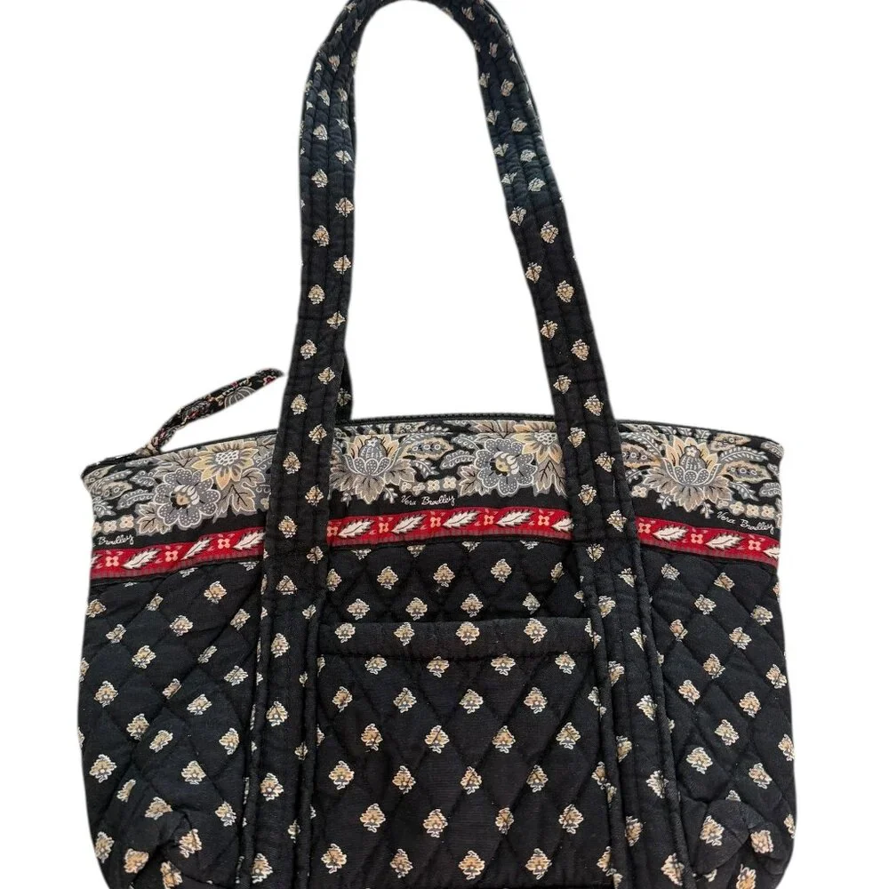 ✨ VERA BRADLEY Vintage Floral Quilted Cotton Zip Tote Bag EUC 🌸 - Picture 3 of 5